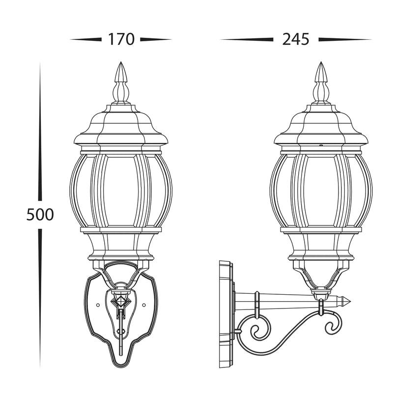 Havit Trener Wall Lights 2700K Aluminium Black 9W IP44 - HV3673W-BLK