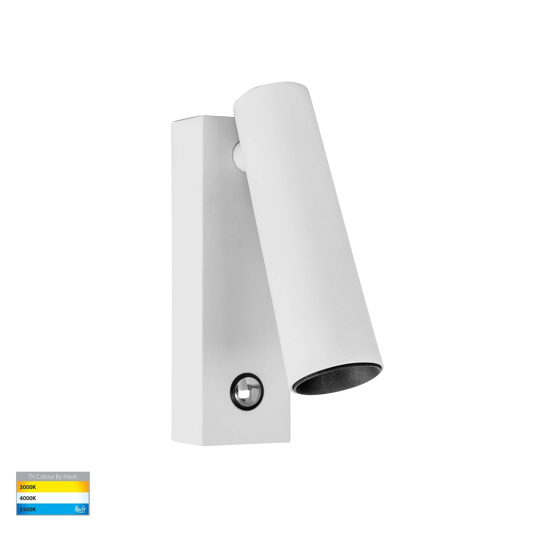 Havit Lesen Single Adjustable Wall Light Tri- White 3W 240V IP20 - HV3686T-WHT