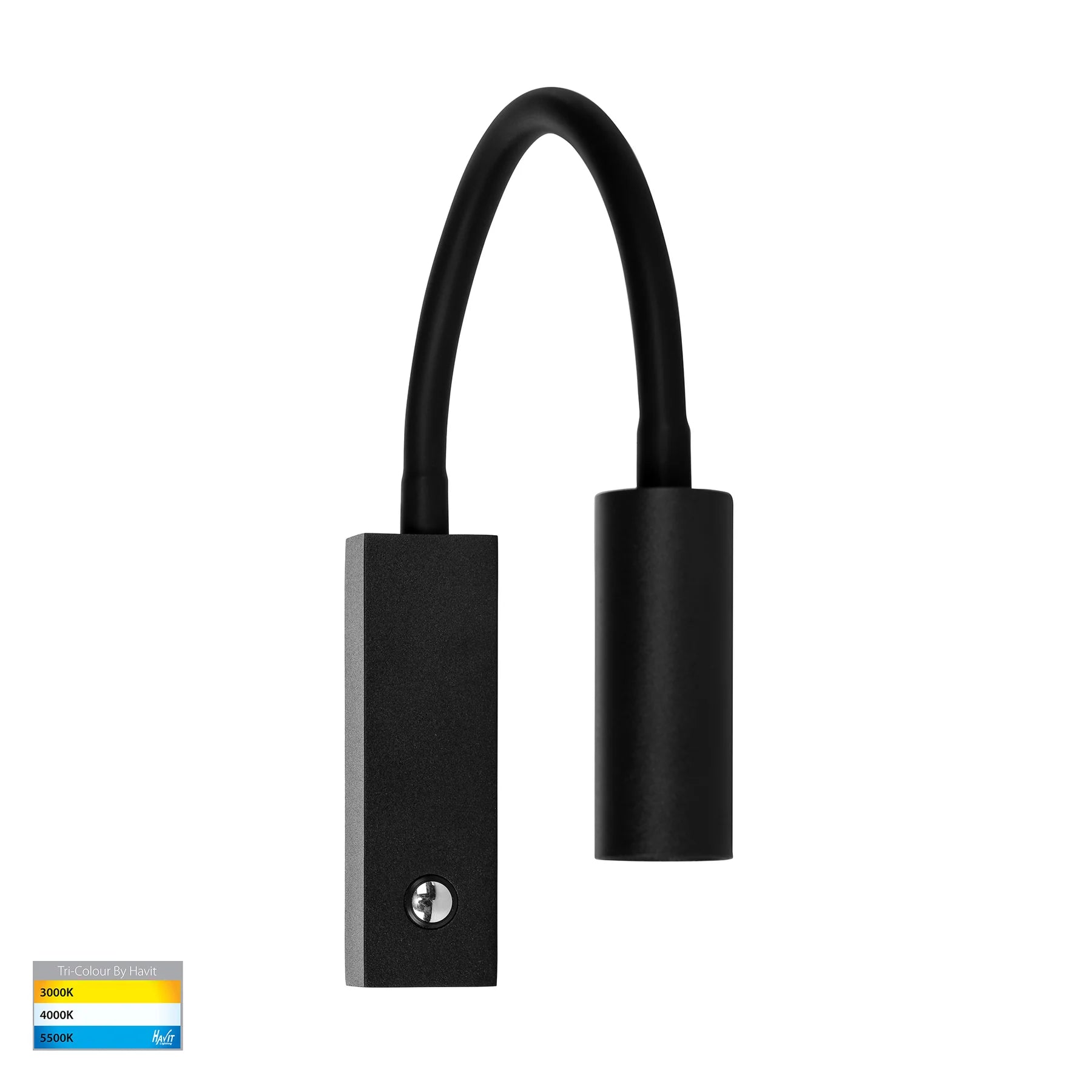 Havit Lesen with Flexible Arm Single Adjustable Wall Lights Tri- Black 3W 240V IP20 - HV3687T-BLK