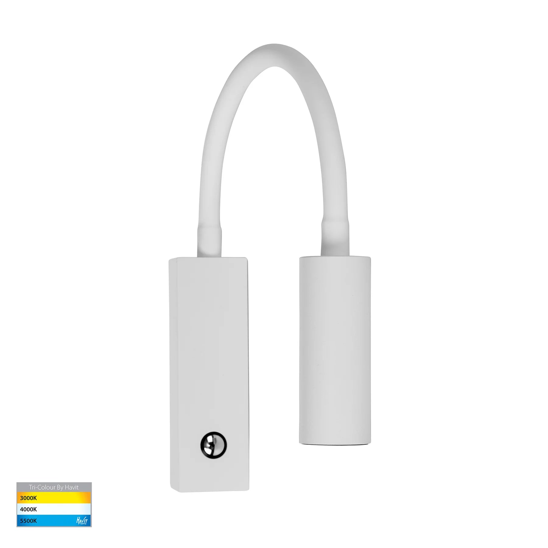 Havit Lesen with Flexible Arm Single Adjustable Wall Lights Tri- White 3W 240V IP20 - HV3687T-WHT