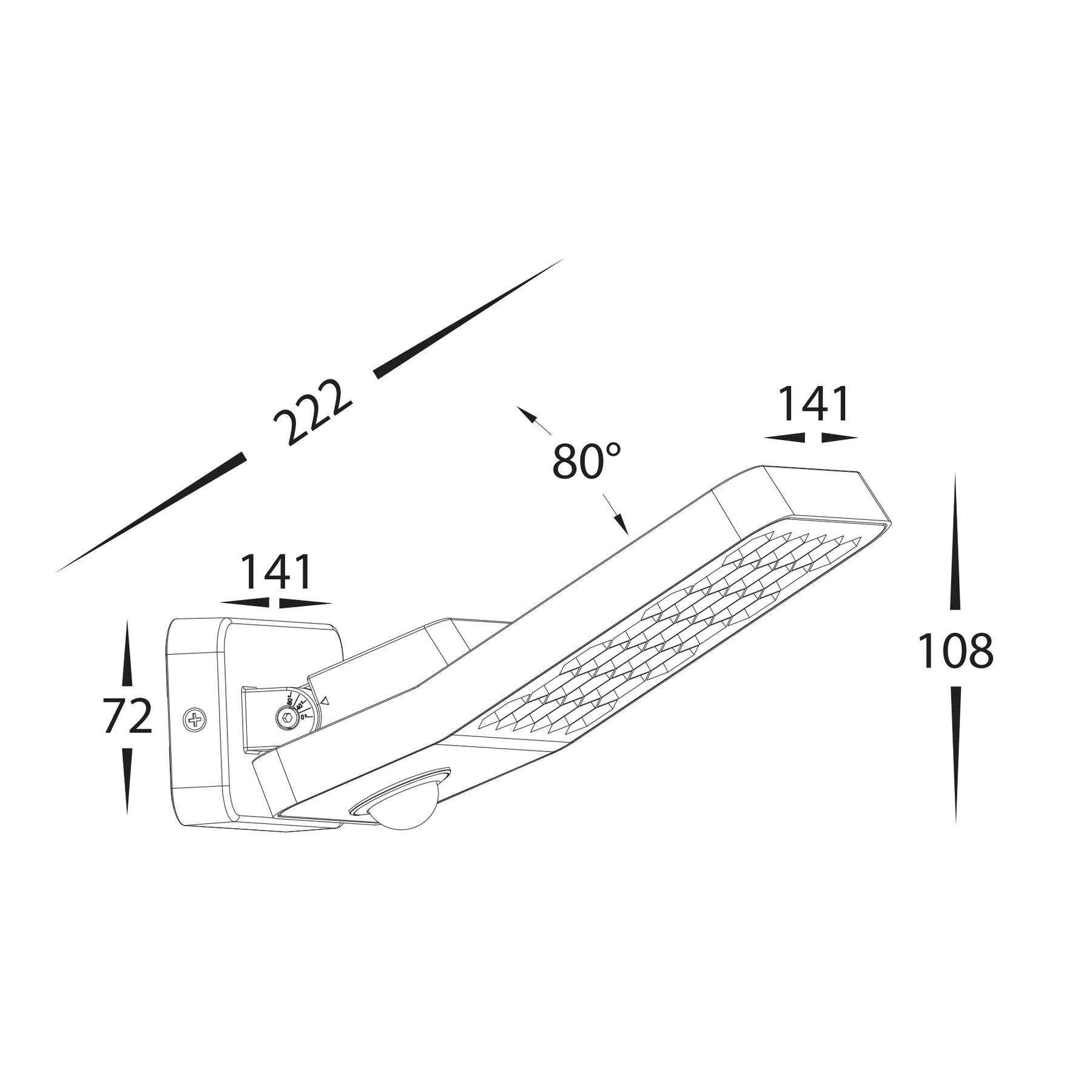 Havit Favo LED Floodlight with Sensor 4000K Aluminium Grey 13.7W 240V IP54- HV3721N-GRY-PIR