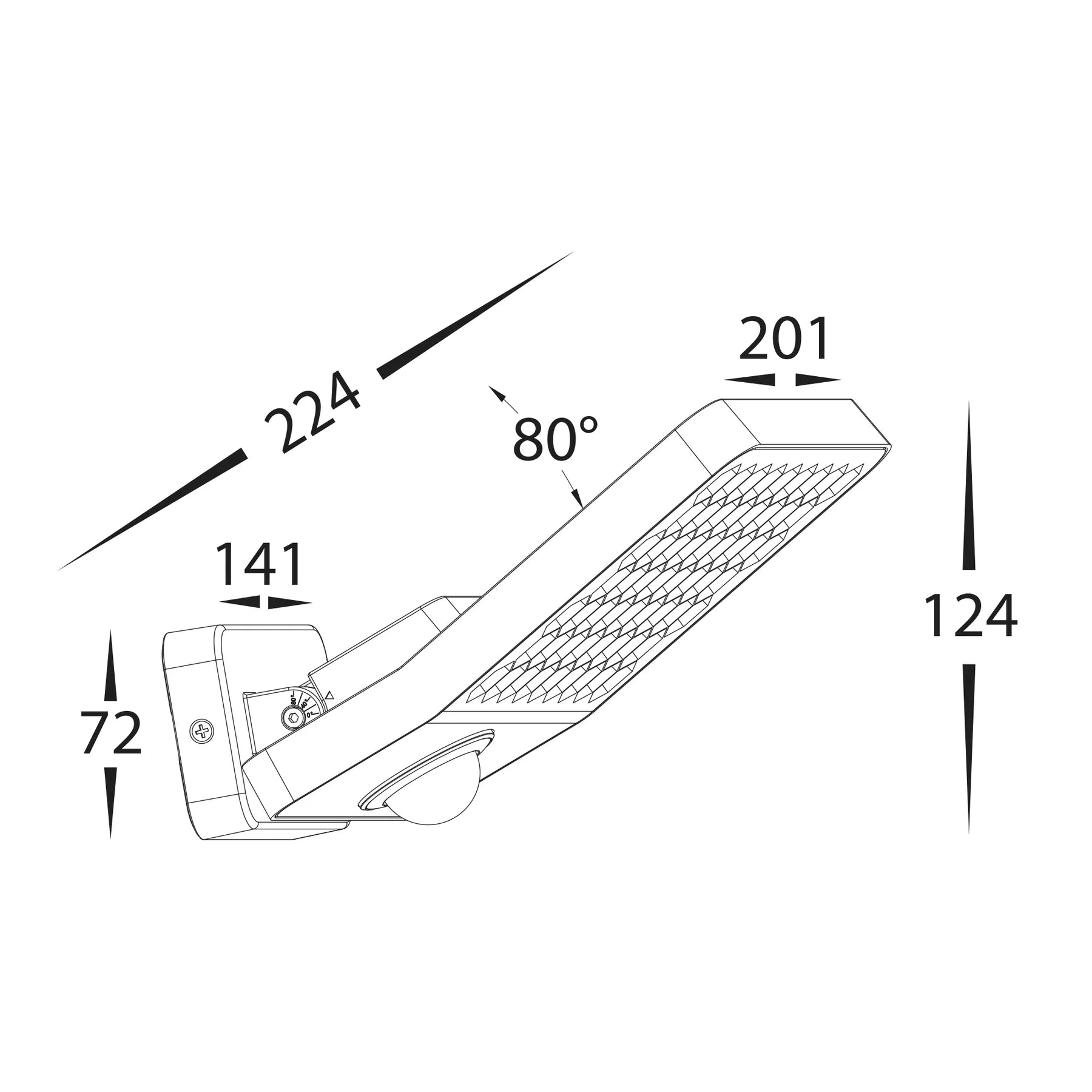 Havit Favo LED Floodlight with Sensor 4000K Aluminium Grey 24W 240V IP54- HV3722N-GRY-PIR
