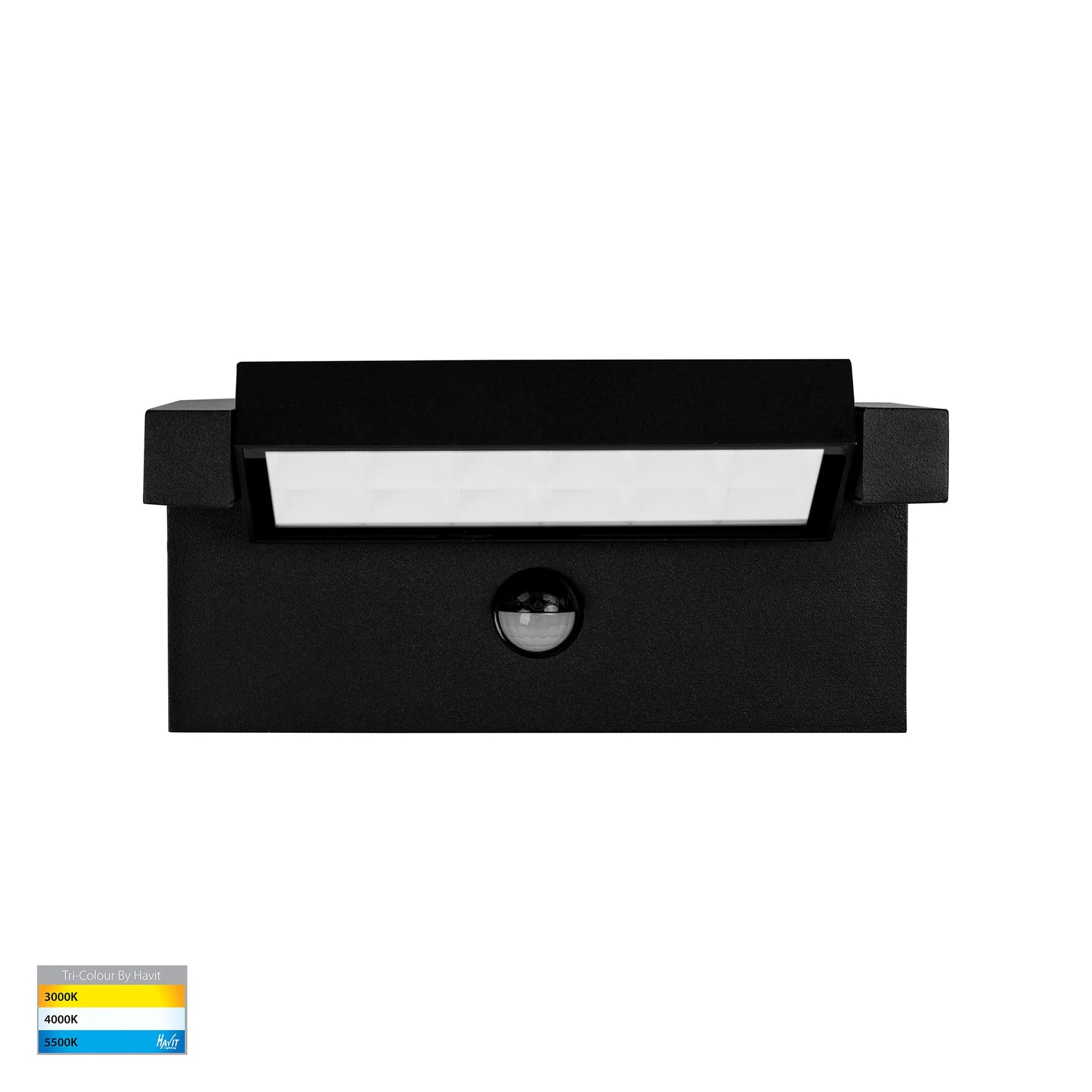 Havit Locu Adjustable LED Floodlights with Sensor Tri- Aluminium Black 24W 240V IP65- HV3732T-BLK-PIR