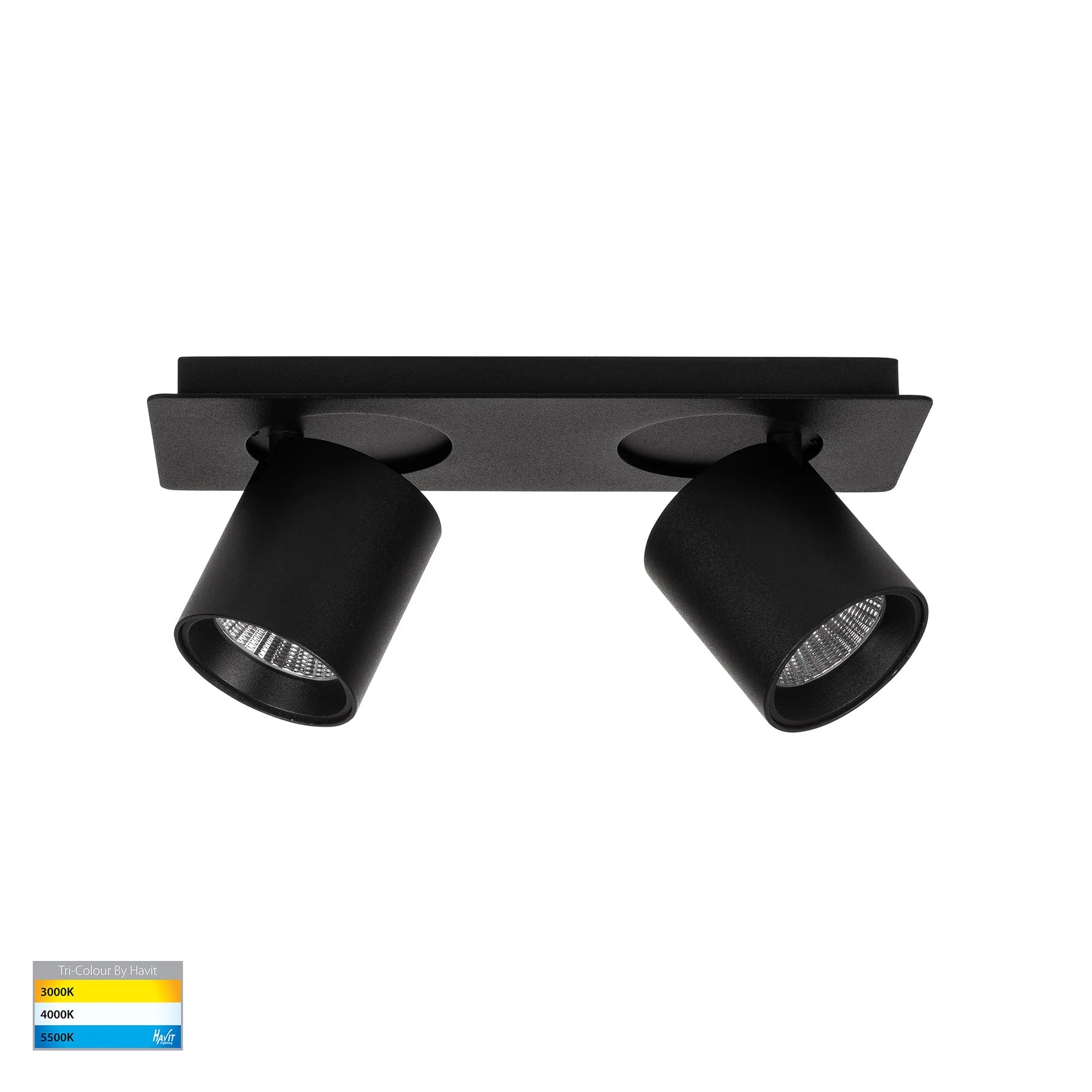 Havit Sbarra 2 Light Adjustable LED Bar Lights Tri- Black 2x8W 240V IP20- HV4003T-2-BLK