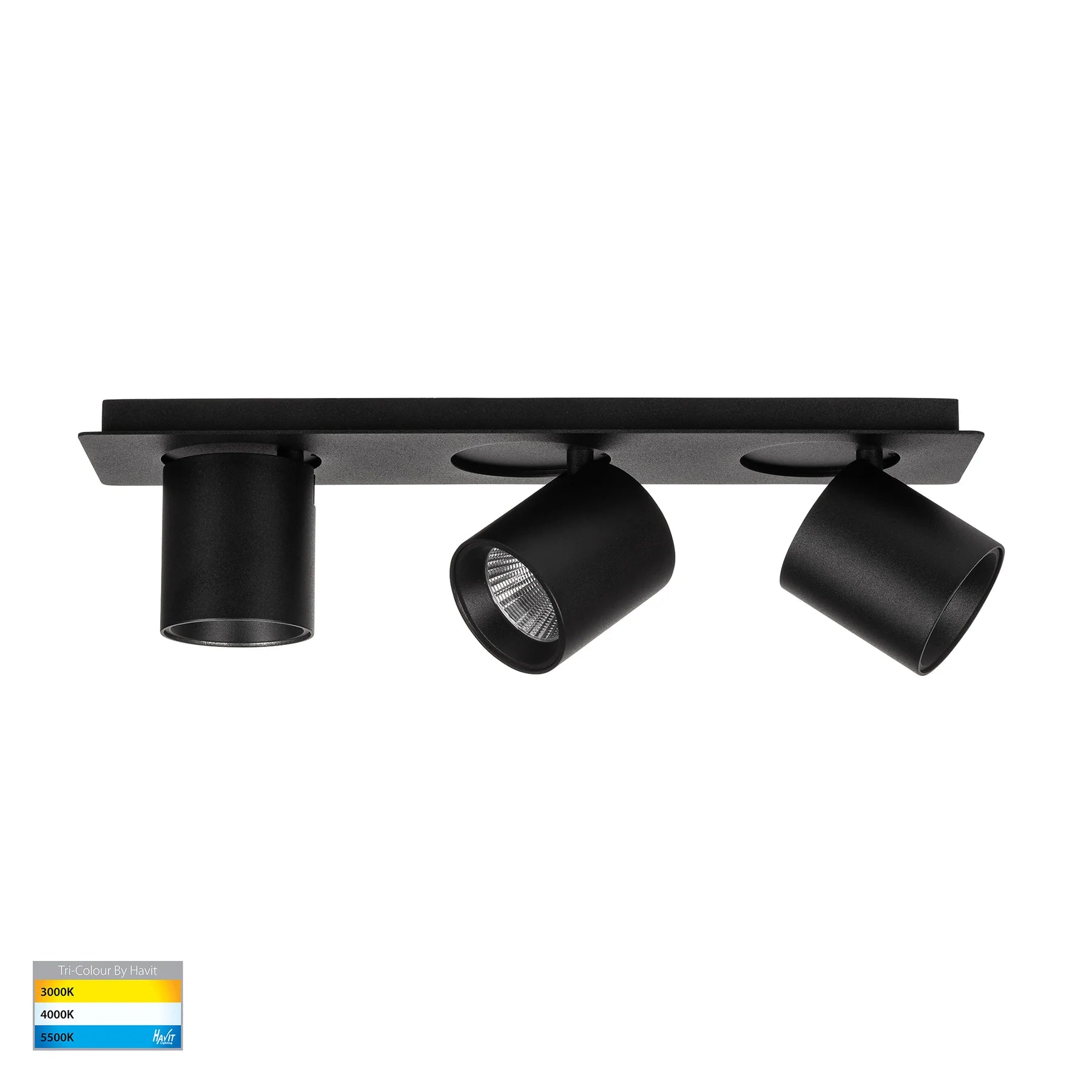 Havit Sbarra 3 Light Adjustable LED Bar Lights Tri- Black 3x8W 240V IP20- HV4003T-3-BLK