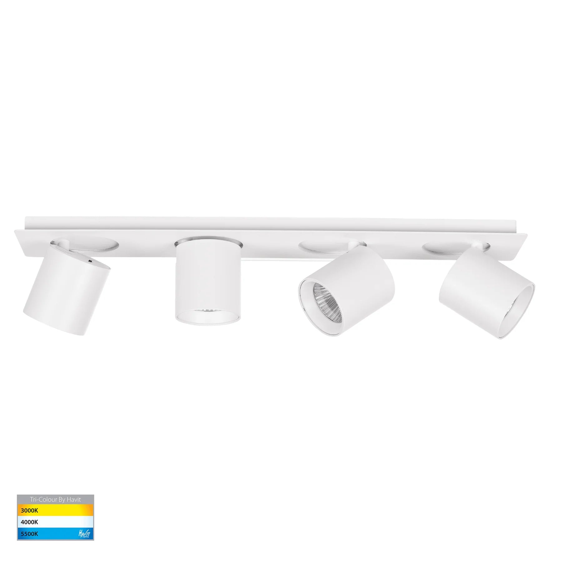 Havit Sbarra 4 Light Adjustable LED Bar Lights Tri- White 4x8W 240V IP20- HV4003T-4-WHT