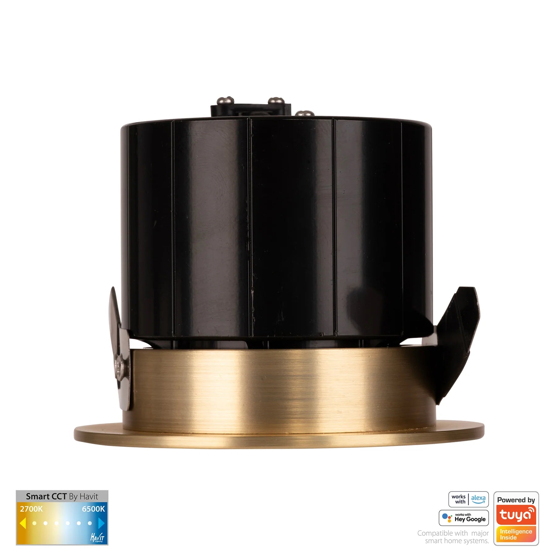 Havit Prime Fixed CCT WIFI LED Downlights 2700K-6500K Brass 12W 240V IP54- HV5511CCT-BR