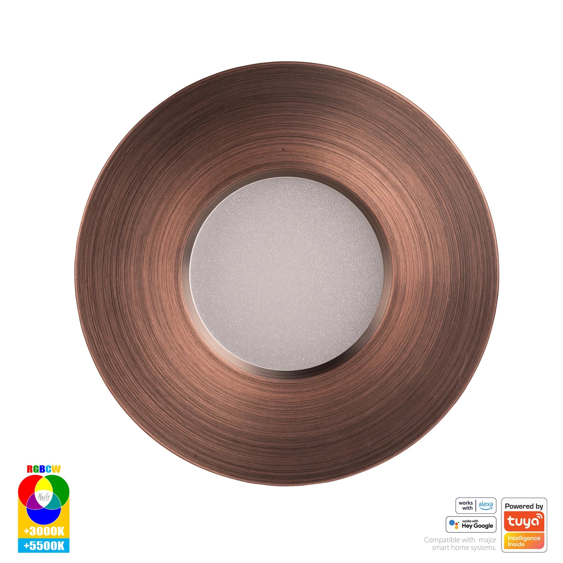 Havit Prime Fixed WIFI LED Downlights RGBCW Antique Brass 12W 240V IP54- HV5511RGBCW-AB