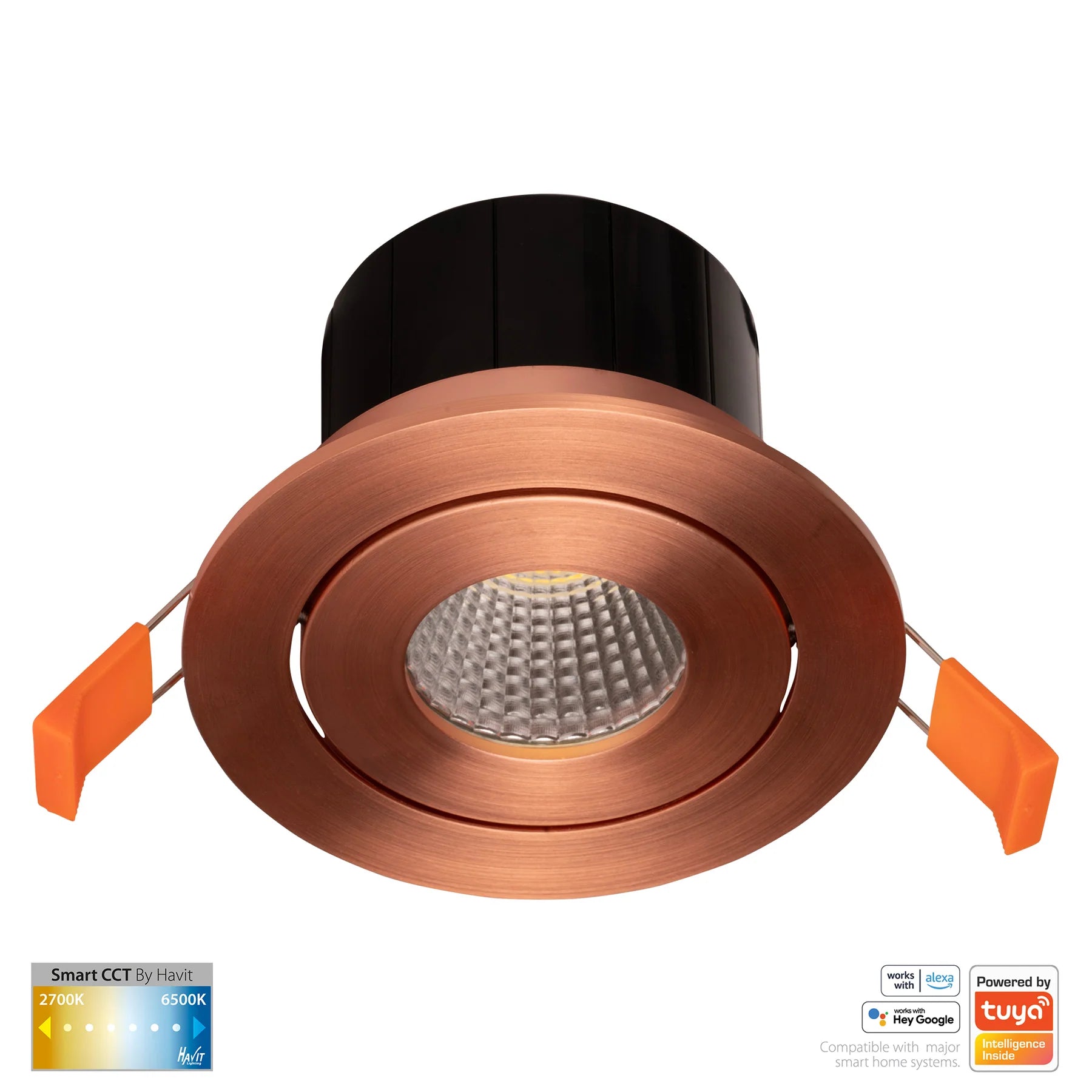 Havit Prime Tilt CCT WIFI LED Downlights 2700K-6500K Copper 12W 240V IP54- HV5512CCT-CP