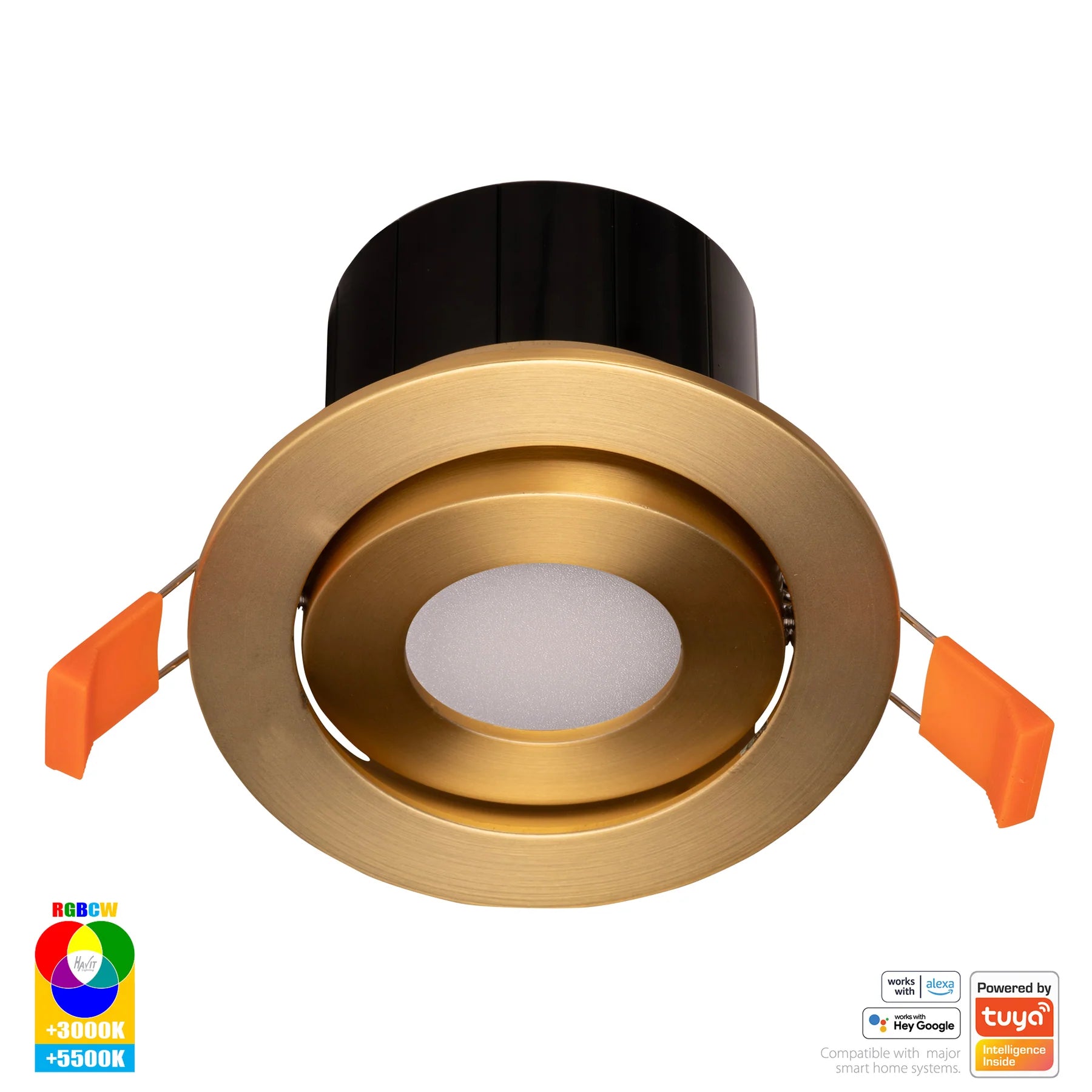 Havit Prime Tilt WIFI LED Downlights RGBCW Brass 12W 240V IP54- HV5512RGBCW-BR