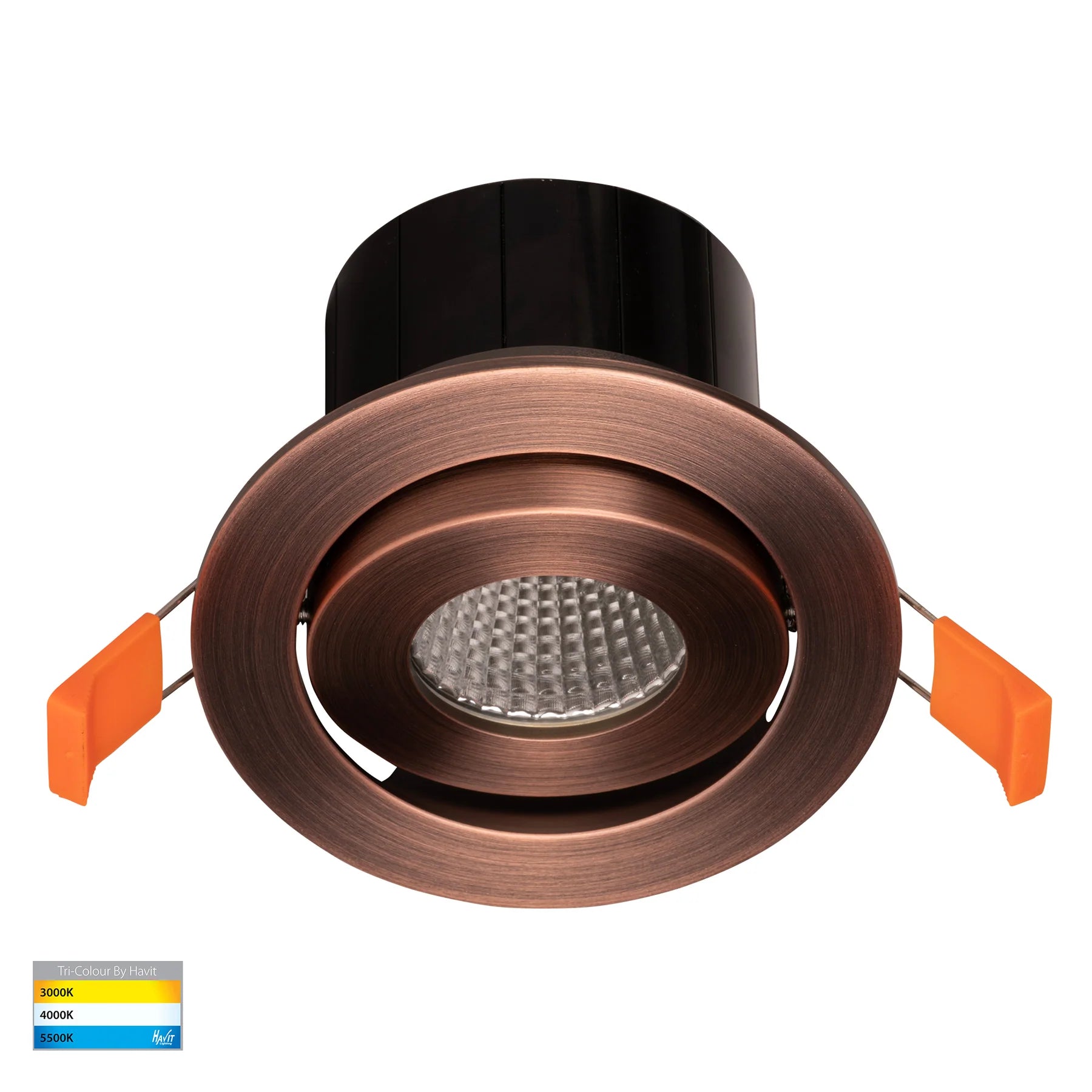 Havit Prime Tilt LED Downlights Tri- Antique Brass 12W 240V IP54- HV5512T-AB