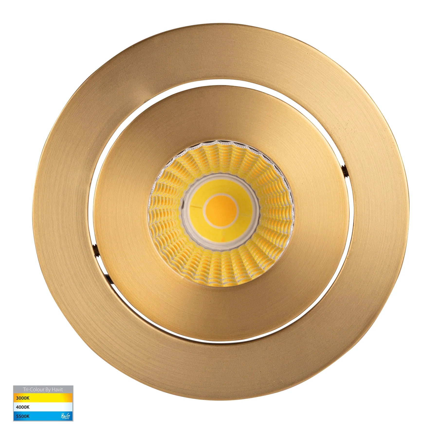 Havit Prime Tilt LED Downlights Tri- Brass 12W 240V IP54- HV5512T-BR