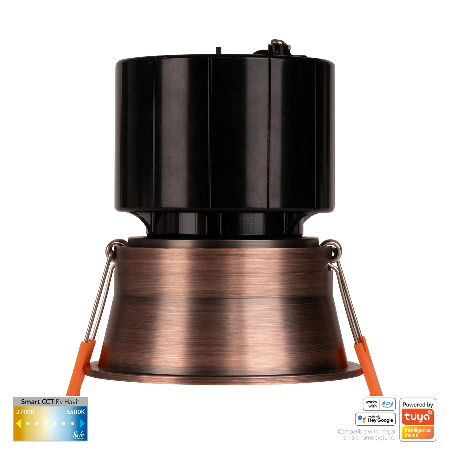 Havit Prime Fixed Deep CCT WIFI LED Downlights 2700K-6500K Antique Brass 12W 240V IP54- HV5513CCT-AB 