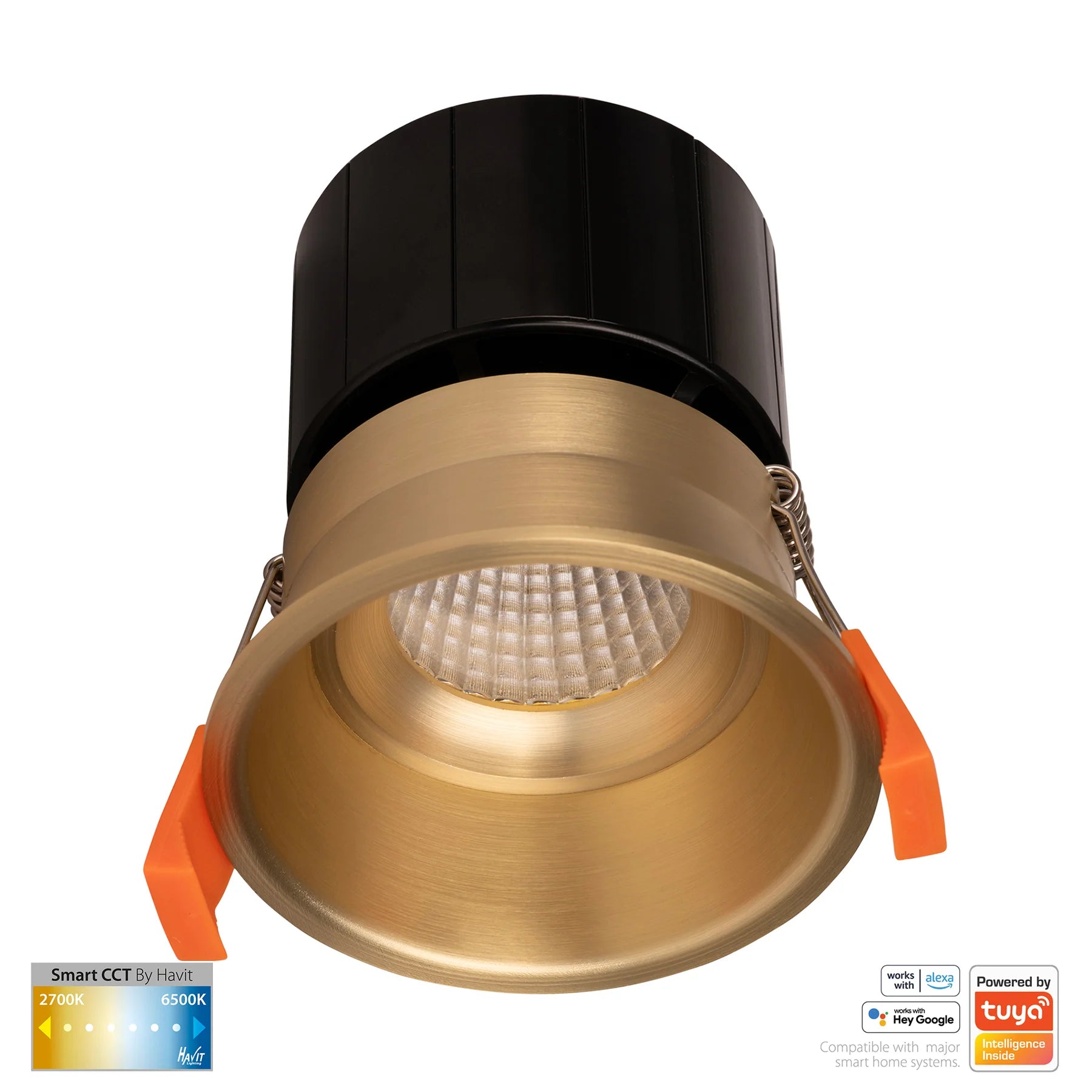Havit Prime Fixed Deep CCT WIFI LED Downlights 2700K-6500K Brass 12W 240V IP54- HV5513CCT-BR
