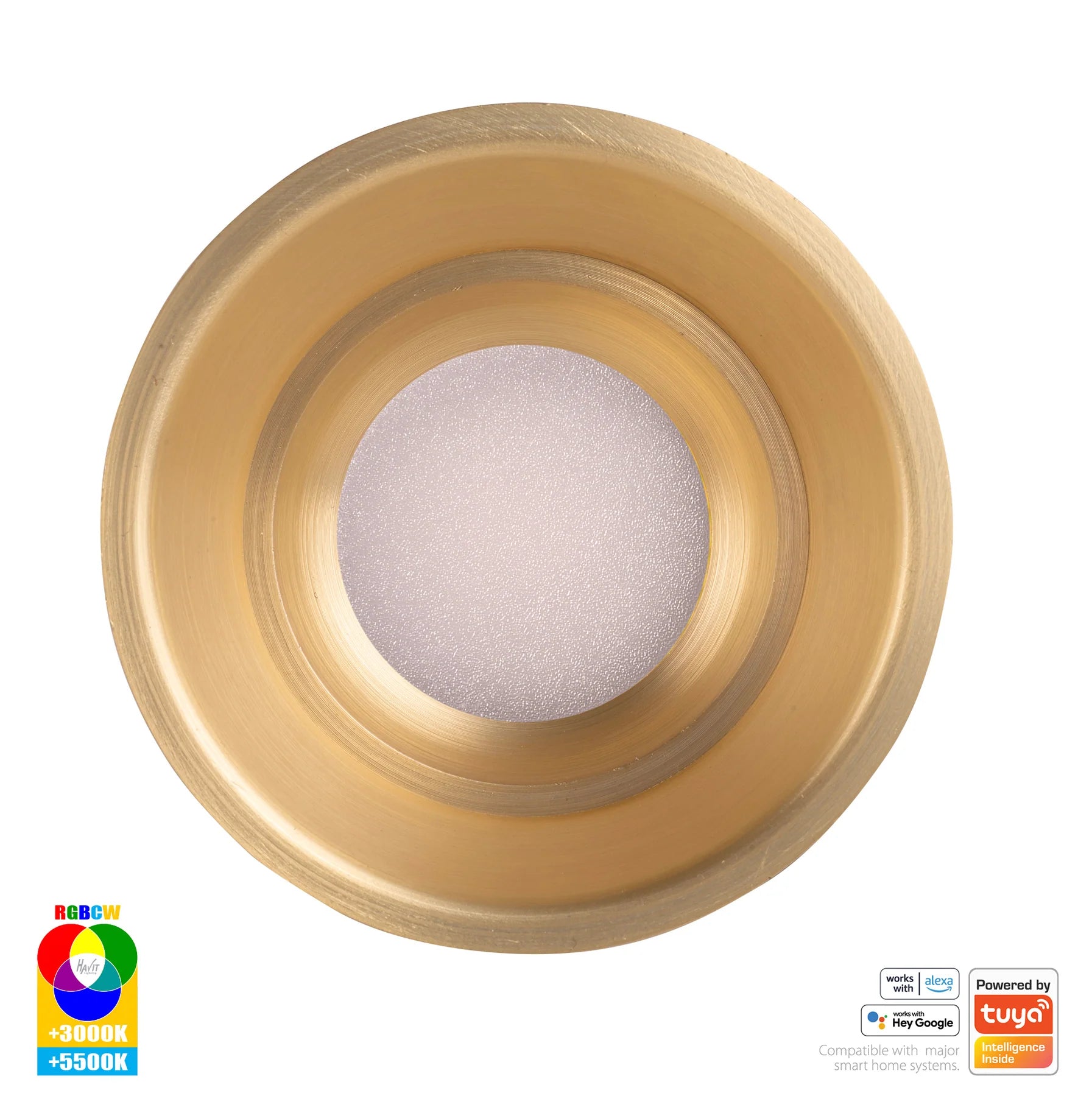 Havit Prime Fixed Deep WIFI LED Downlights RGBCW Brass 12W 240V IP54- HV5513RGBCW-BR