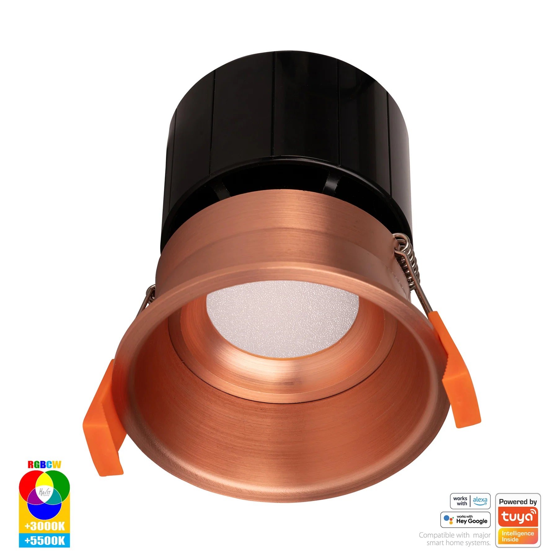 Havit Prime Fixed Deep WIFI LED Downlights RGBCW Copper 12W 240V IP54- HV5513RGBCW-CP