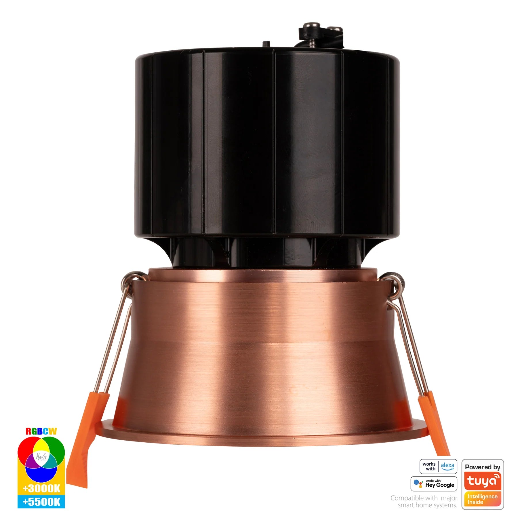 Havit Prime Fixed Deep WIFI LED Downlights RGBCW Copper 12W 240V IP54- HV5513RGBCW-CP