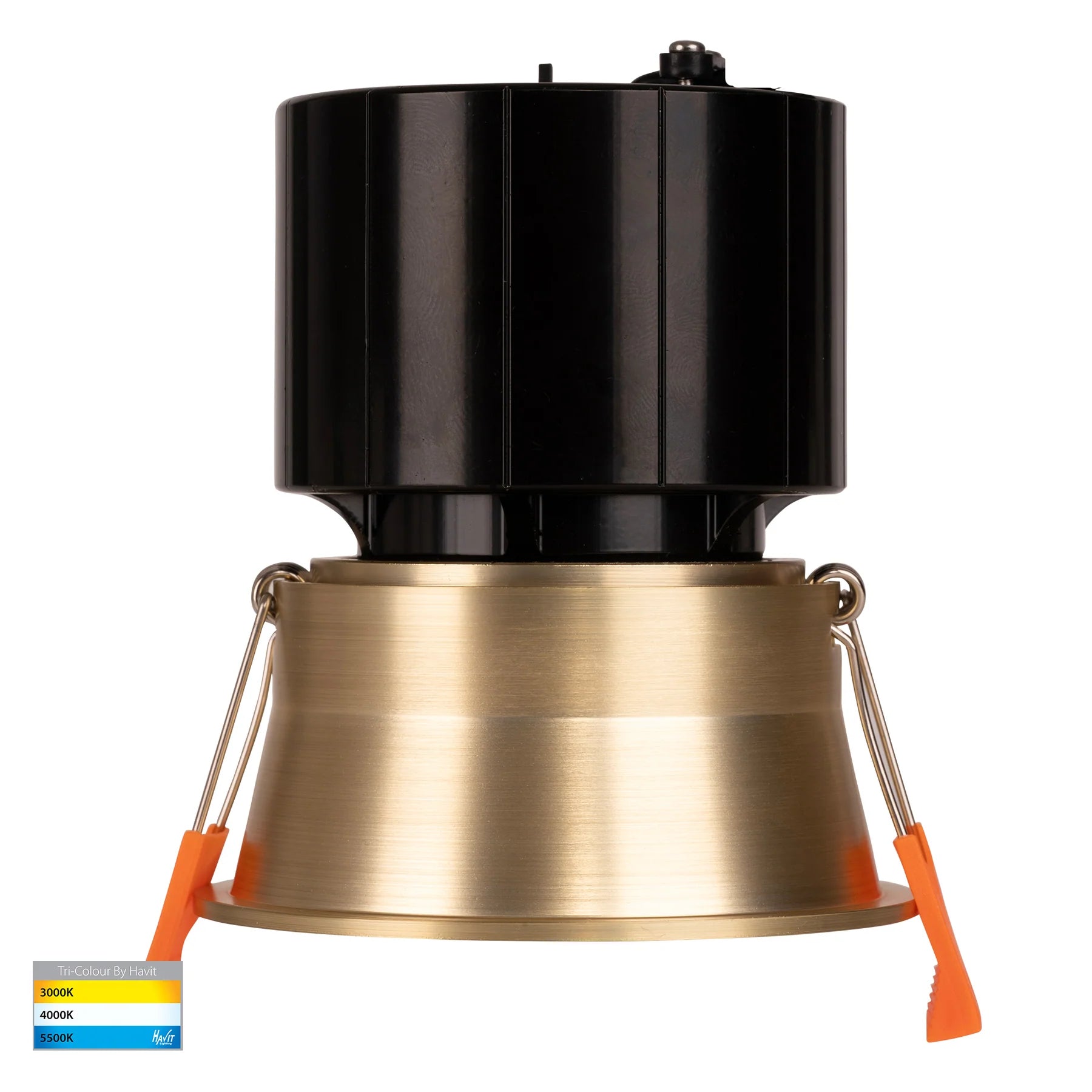 Havit Prime Fixed Deep LED Downlights Tri- Brass 9W 240V IP54- HV5513T-BR