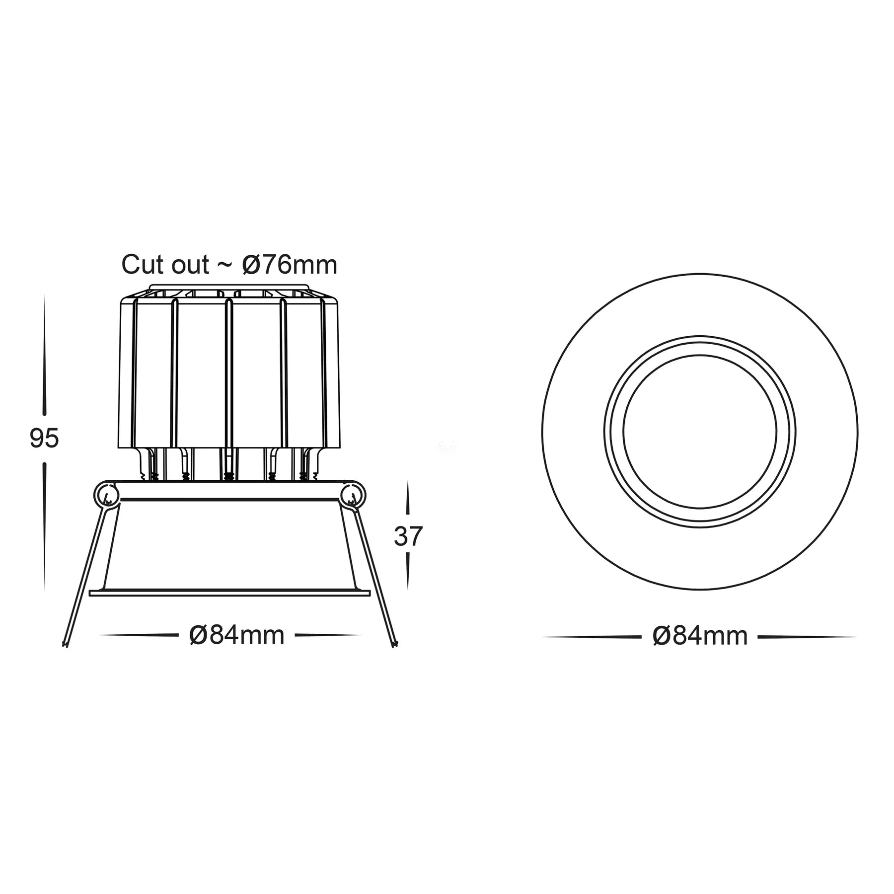 Havit Prime Fixed Deep WIFI LED Downlights RGBCW Antique Brass 12W 240V IP54 - HV5513RGBCW-AB