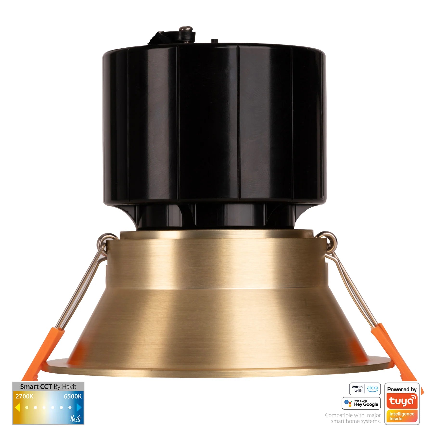 Havit Prime Fixed Deep CCT WIFI LED Downlights 2700K-6500K Brass 12W 240V IP54- HV5514CCT-BR
