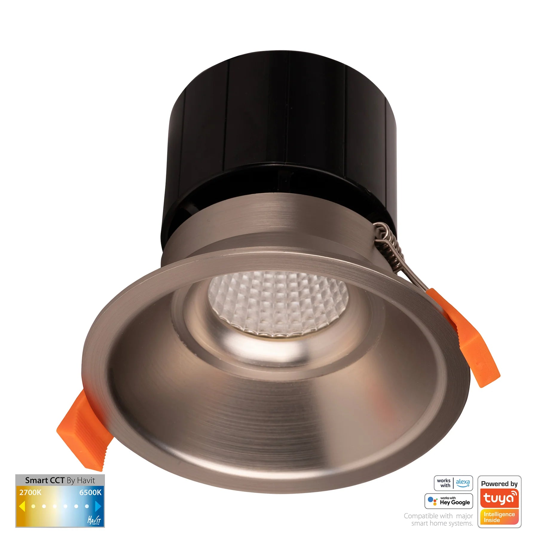 Havit Prime Fixed Deep CCT WIFI LED Downlights 2700K-6500K Nickel 12W 240V IP54- HV5514CCT-NK 