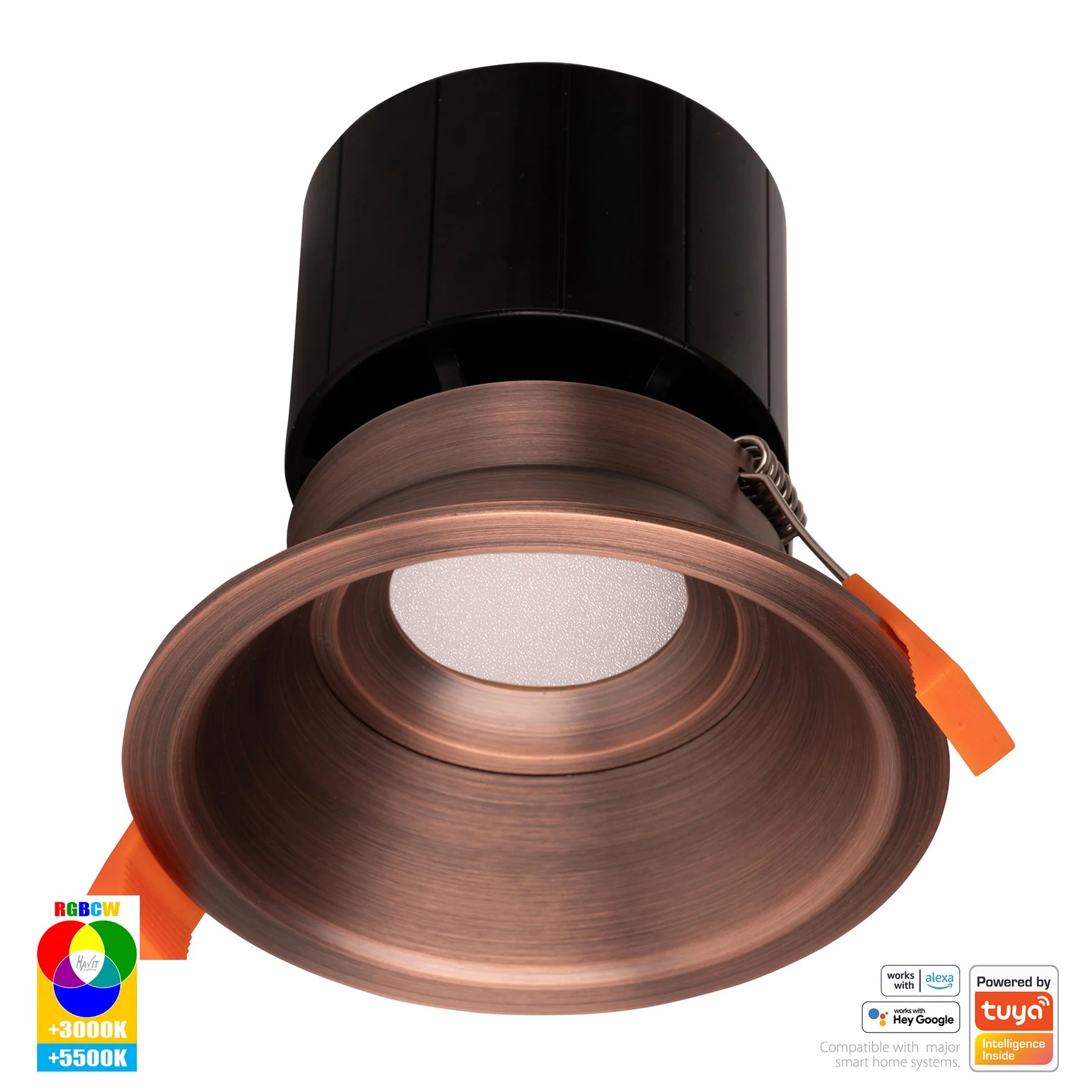 Havit Prime Fixed Deep WIFI LED Downlights RGCW Antique Brass 12WV 240V IP54- HV5514RGBCW-AB 