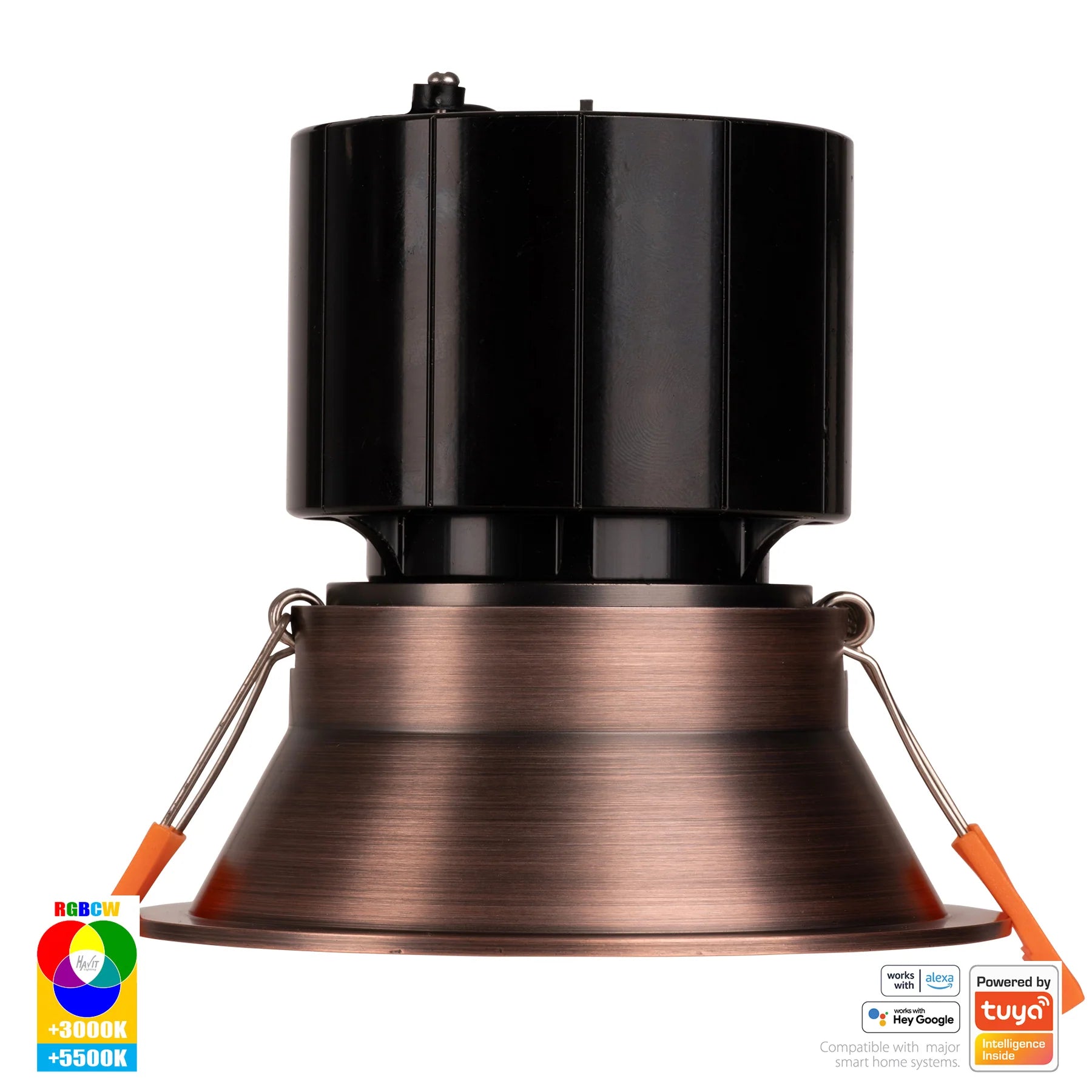 Havit Prime Fixed Deep WIFI LED Downlights RGCW Antique Brass 12WV 240V IP54- HV5514RGBCW-AB 