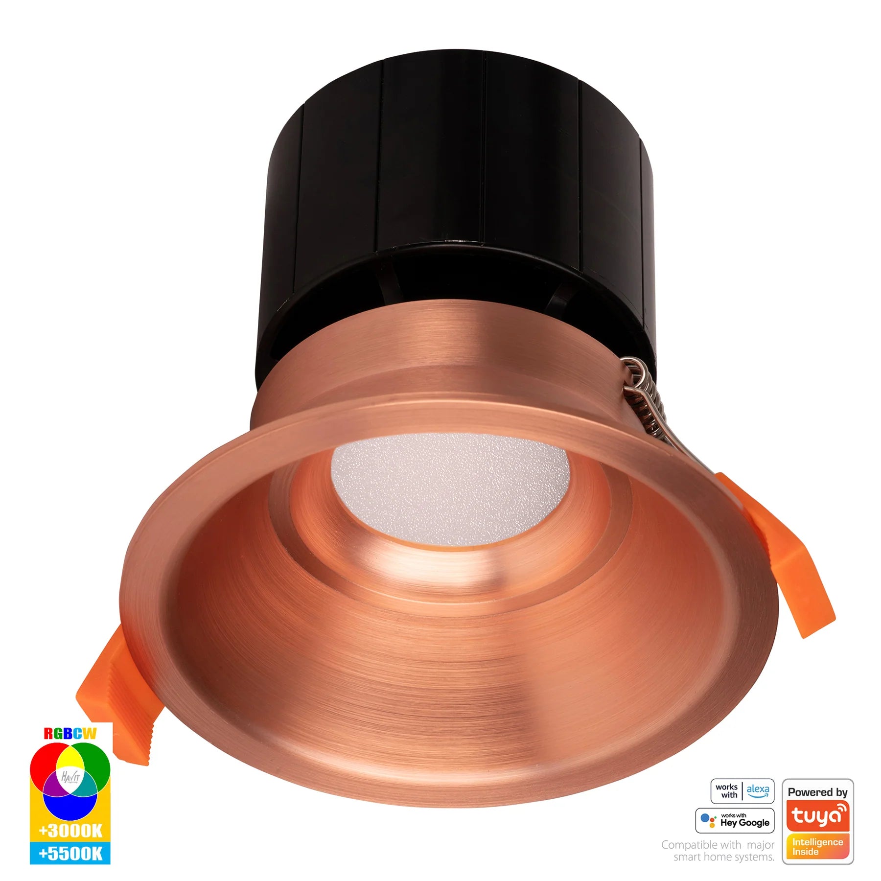 Havit Prime Fixed Deep WIFI LED Downlights RGBCW Copper 12W 240V IP54- HV5514RGBCW-CP