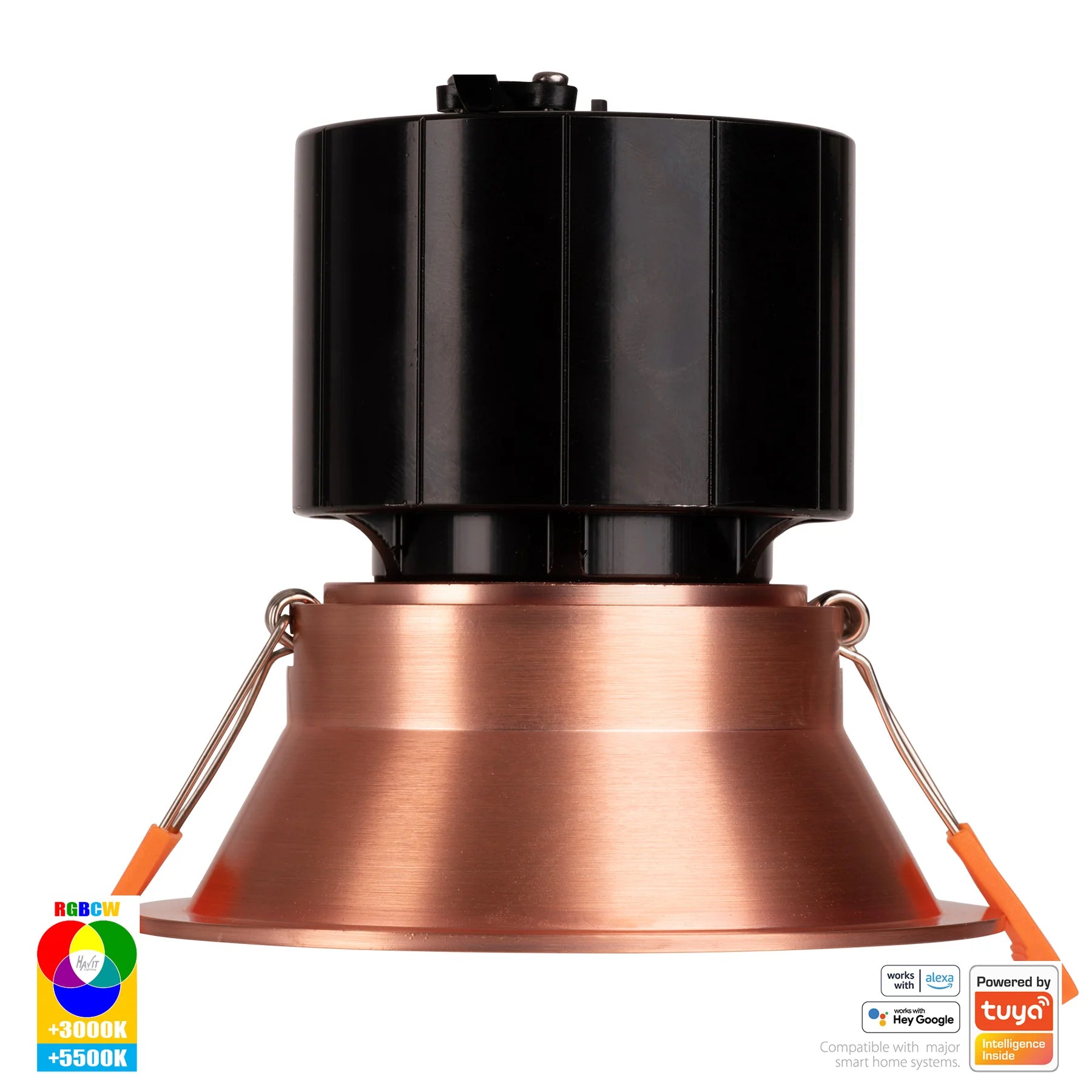 Havit Prime Fixed Deep WIFI LED Downlights RGBCW Copper 12W 240V IP54- HV5514RGBCW-CP