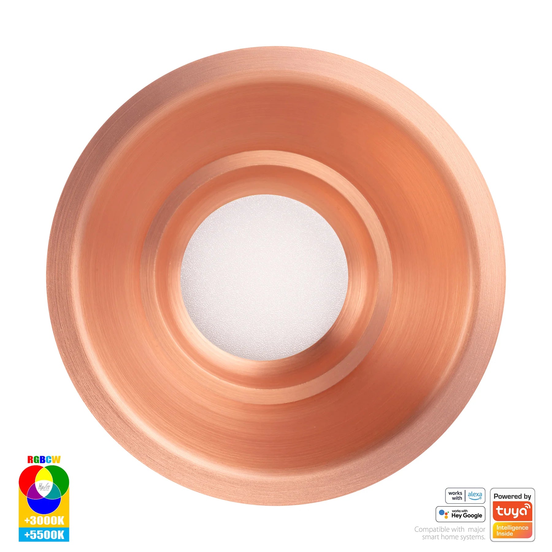 Havit Prime Fixed Deep WIFI LED Downlights RGBCW Copper 12W 240V IP54- HV5514RGBCW-CP