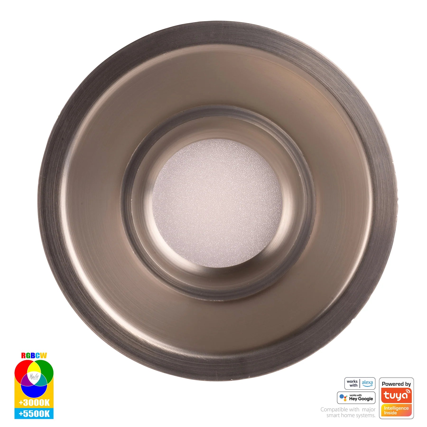 Havit Prime Fixed Deep WIFI LED Downlights RGBCW Nickel 12W 240V IP54- HV5514RGBCW-NK 
