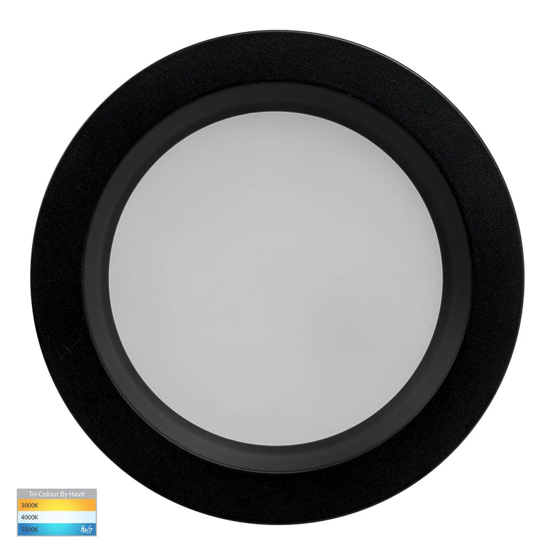 Havit Polly Polycarbonate Fixed LED Downlight Tri - Black 8W 240V IP54 - HV5522T-BLK- Havit Lighting