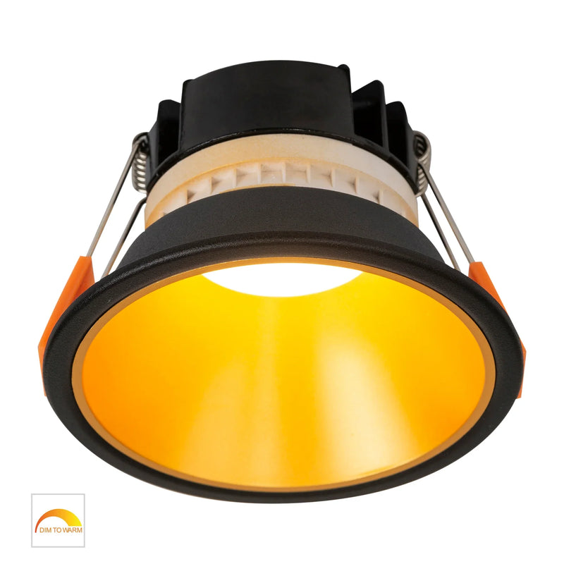 Havit Gleam Fixed LED Downlight 1800K-3000K Black with Gold Insert 9W 240V IP54 - HV5528D2W-BG- Havit Lighting