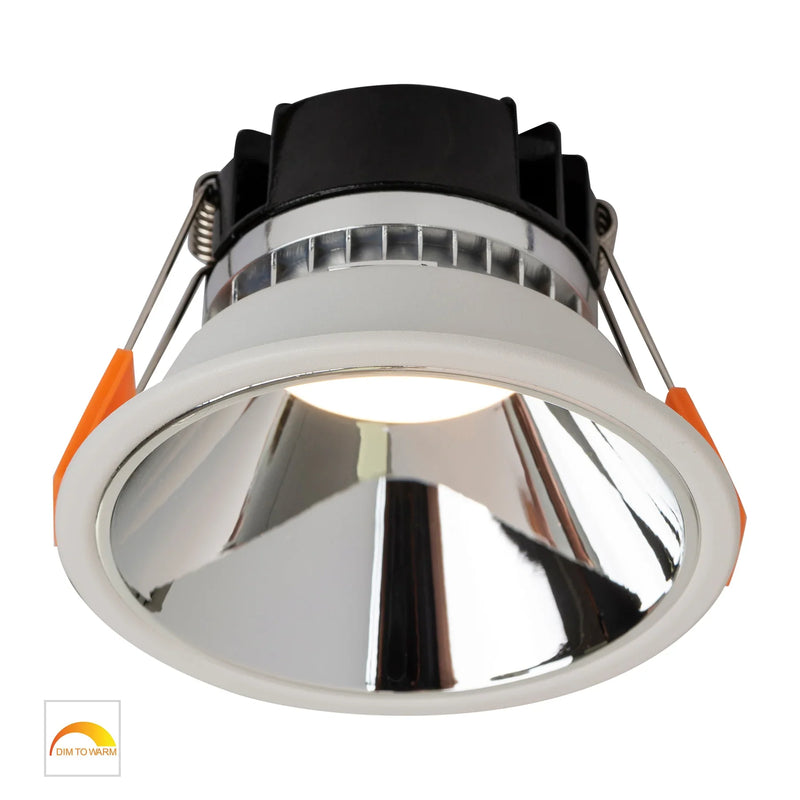 Havit Gleam Fixed LED Downlight 1800K-3000K White with Chrome Insert 9W 240V IP54 - HV5528D2W-WC - Havit Lighting