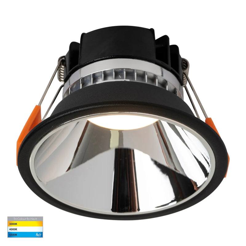 Havit Gleam Fixed Deep LED Downlight Tri - Black with Chrome Insert 9W 240V IP54 - HV5528T-BC- Havit Lighting