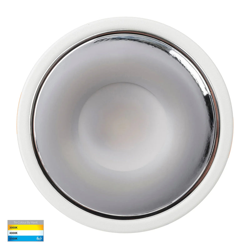 Havit Gleam Fixed LED Downlight Tri - White with Chrome Insert 9W 240V IP54 - HV5528T-WC - Havit Lighting