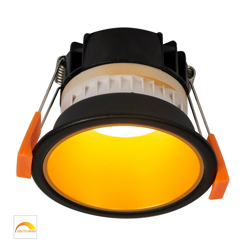 Havit Gleam Fixed LED Downlight 1800K-3000K Black with Gold Insert 9W 240V IP54- HV5529D2W-BG- Havit Lighting