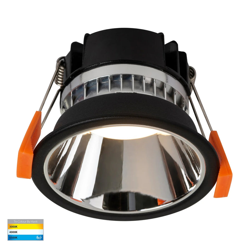 Havit Gleam LED Downlight Tri - Black with Chrome Insert 9W 240V IP54 - HV5529T-BC - Havit Lighting