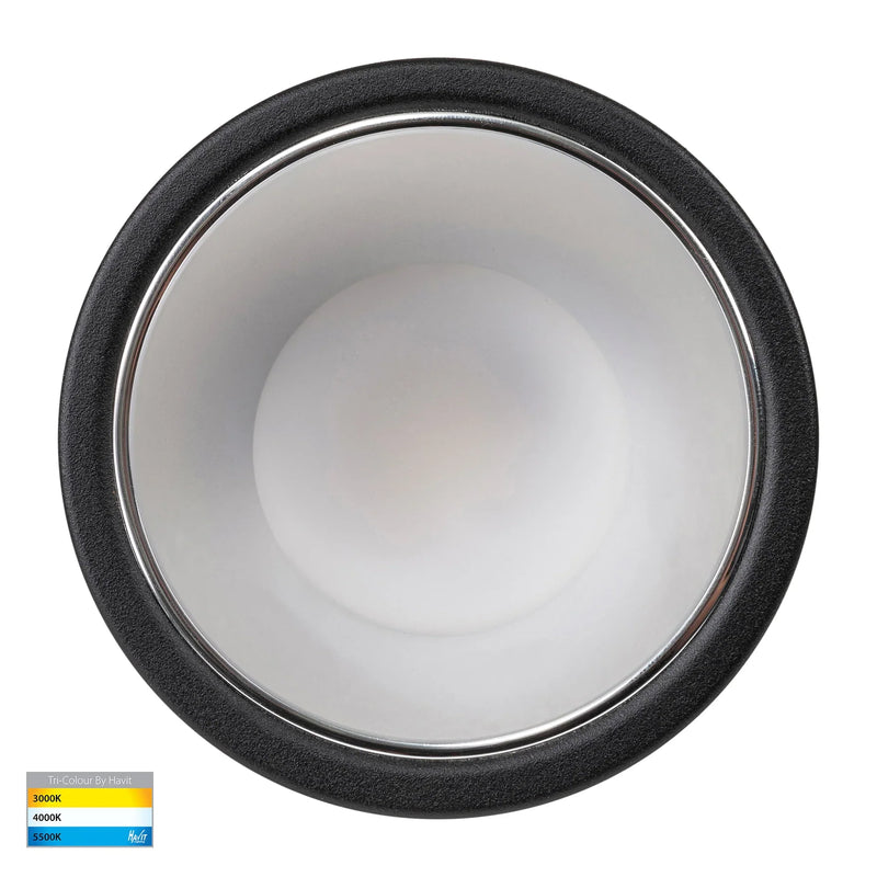 Havit Gleam LED Downlight Tri - Black with Chrome Insert 9W 240V IP54 - HV5529T-BC - Havit Lighting