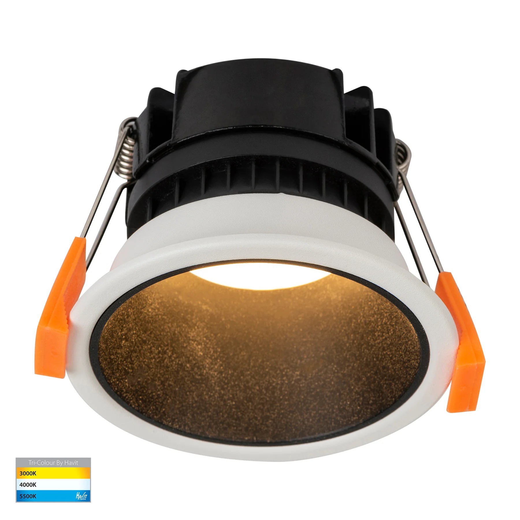 Havit Gleam Fixed Deep LED Downlight Tri - White with Black Insert 9W 240V IP54 - HV5529T-WB -  Havit Lighting
