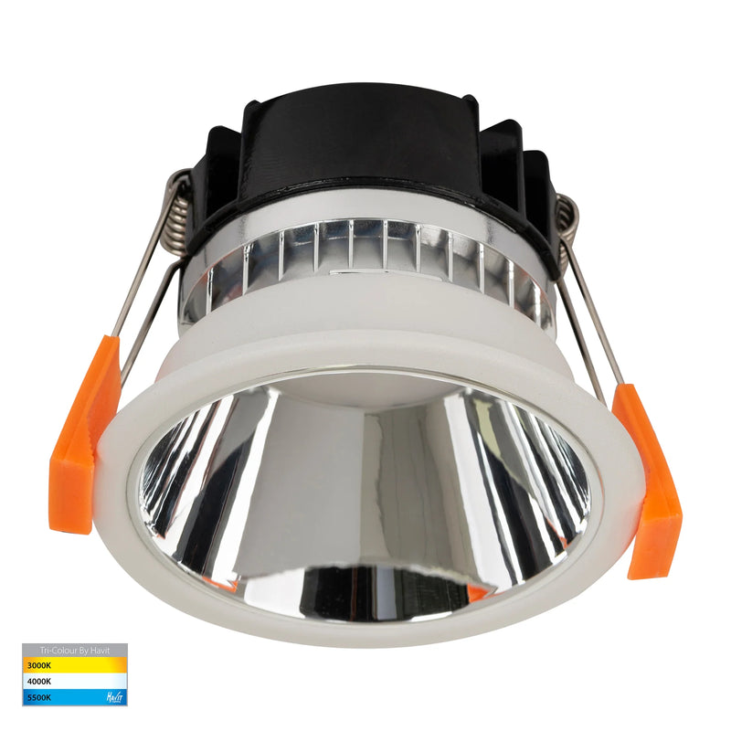 Havit Gleam Fixed Deep LED Downlight Tri - White with Chrome Insert 9W 240V IP54 - HV5529T-WC - Havit Lighting