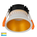 Havit Gleam Fixed Deep LED Downlight Tri - White with Gold Insert 9W 240V IP54 - HV5529T-WG - Havit Lighting