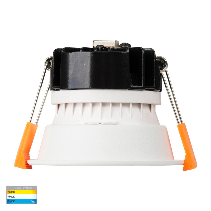 HV5529T-WB - Gleam White with Black Insert Tri Colour Fixed Deep LED Downlight- Havit Lighting