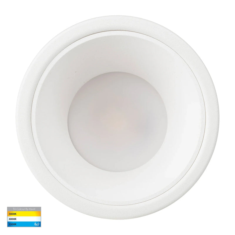 Havit Gleam Fixed Deep LED Downlight Tri - White with White Insert 9W 240V IP54 - HV5529T-WW - Havit Lighting