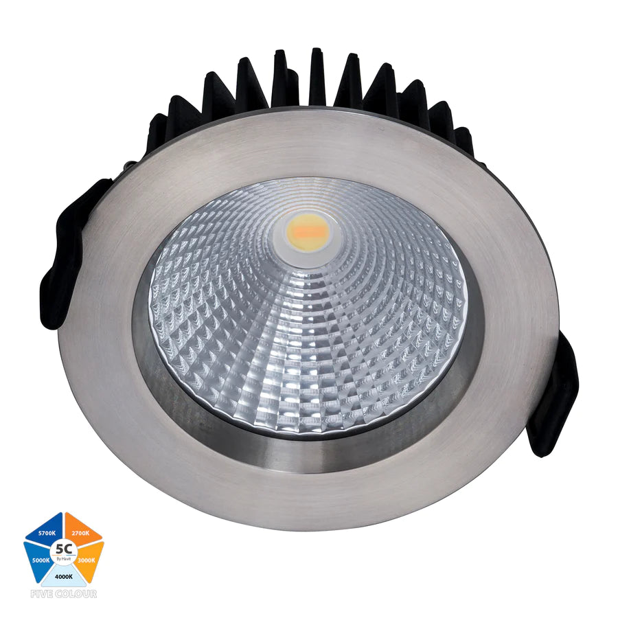 Havit Ora Fixed Five Colour LED Downlight Tri - 316 Stainless Steel 12W 240V IP54 - HV5530S-SS316- Havit Lighting