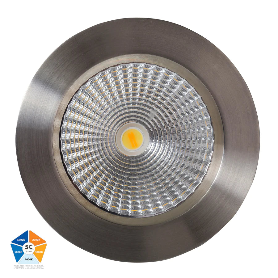 Havit Ora Fixed Five Colour LED Downlight Tri - 316 Stainless Steel 12W 240V IP54 - HV5530S-SS316- Havit Lighting