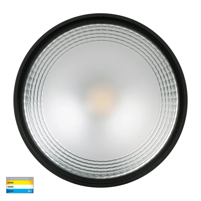 Havit Nella LED Surface Mounted Downlight Tri - Black 18W 240V/12V IP54 - V, HV5805T-BLK-12V