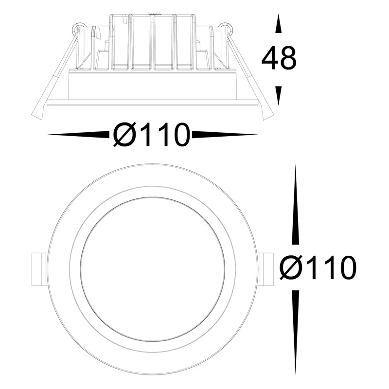 Havit Polly Polycarbonate Fixed LED Downlight Tri - Black 8W 240V IP54 - HV5522T-BLK- Havit Lighting