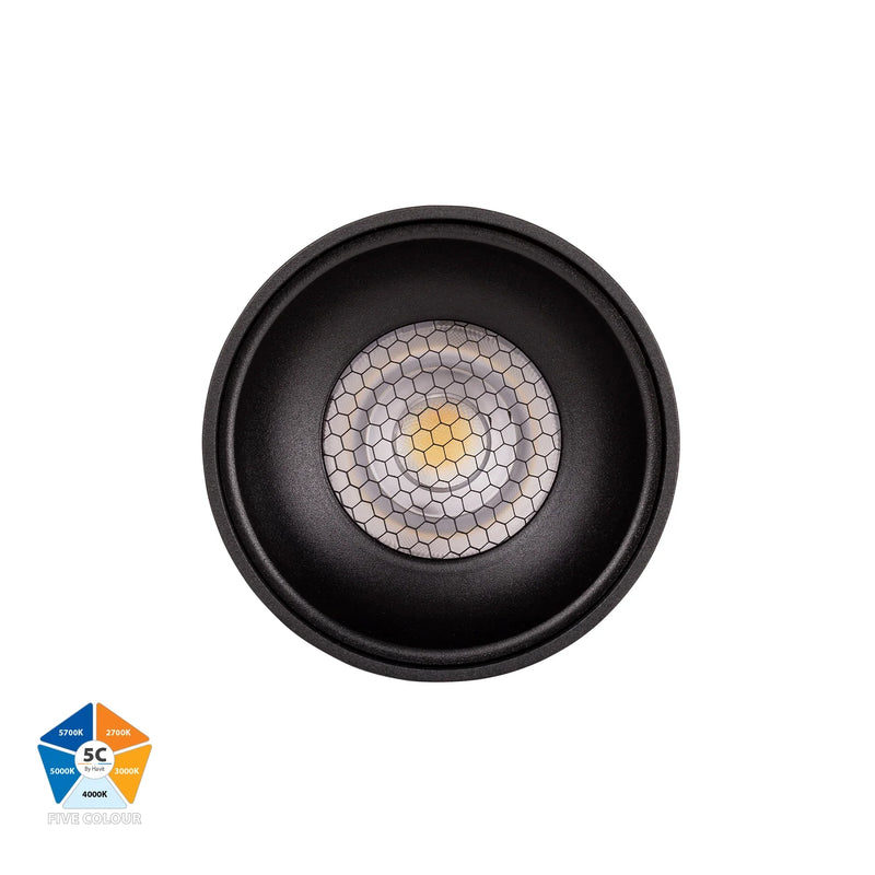 Havit Nella LED Surface Mounted Downlight 5CCT Black 7W 240V/12V IP54 - HV5841S-BLK-EXT, HV5841S-BLK-EXT-12V - Havit Lighting