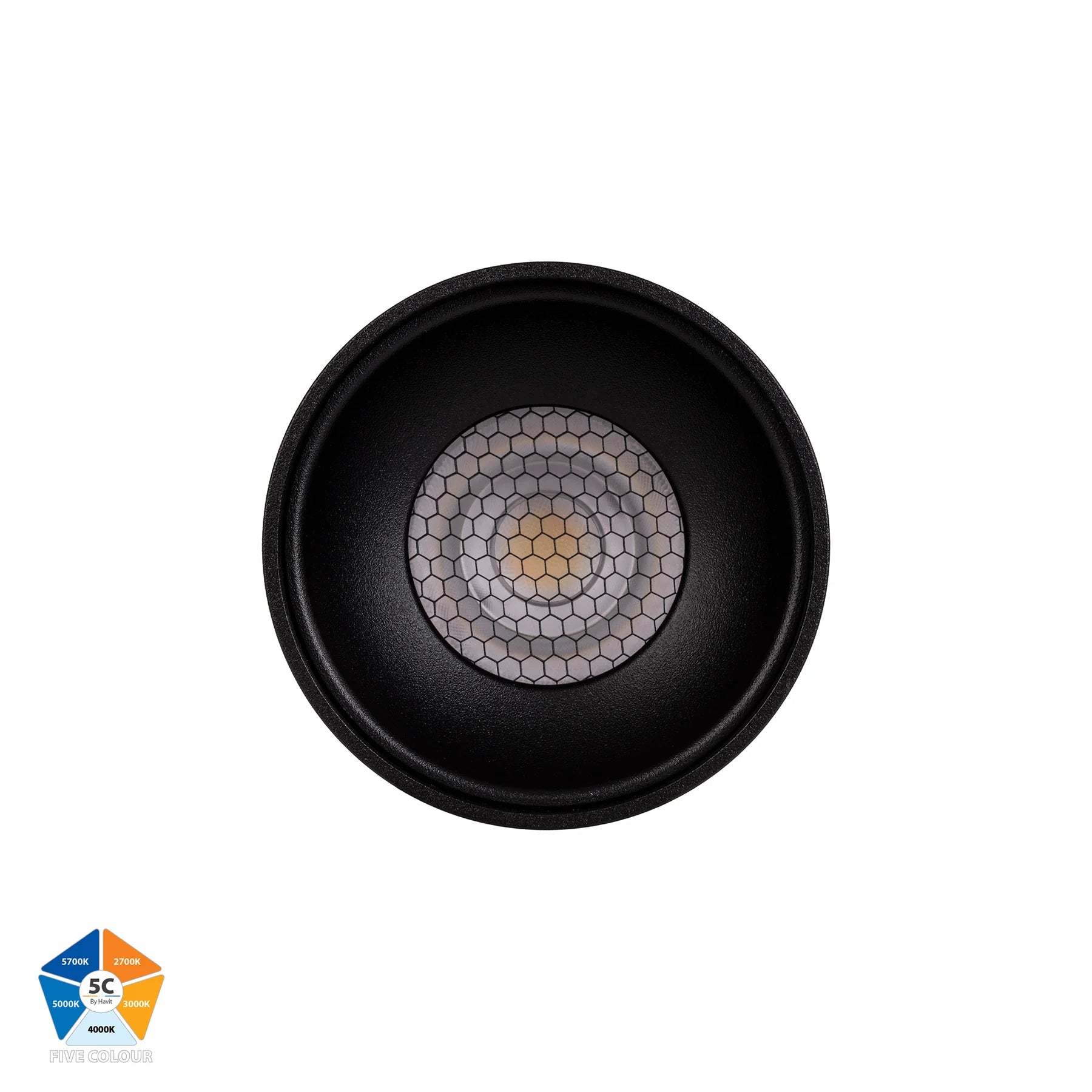 Havit Nella LED Surface Mounted Downlight 5CCT Black 12W 12V/240V IP54 - HV5842S-BLK, HV5842S-BLK-12V